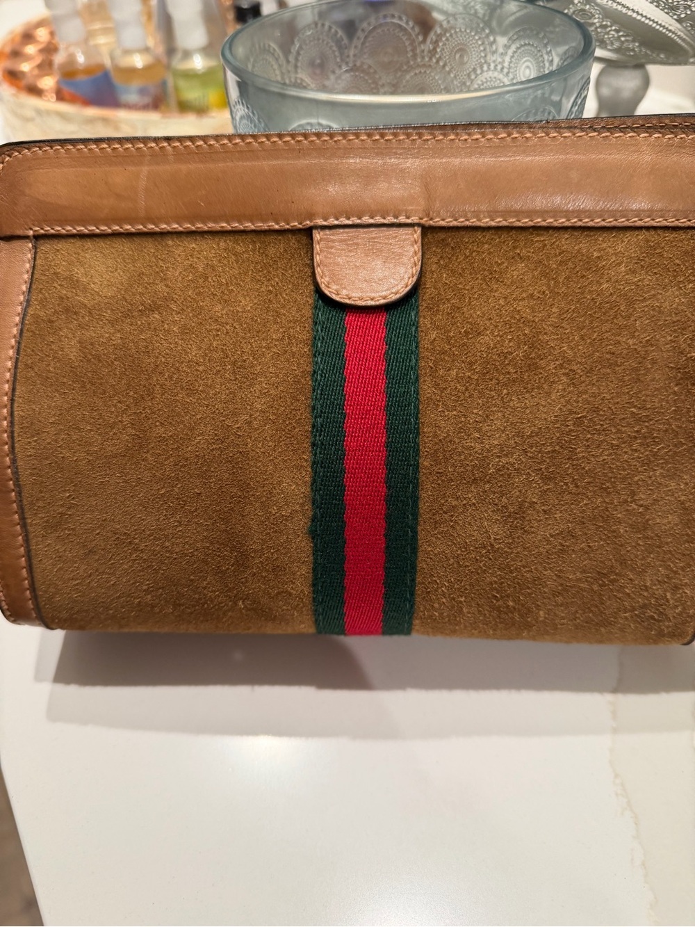 Authentic Gucci Suede Clutch/access Pouch